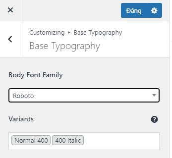 thay đổi font trong theme wordpress