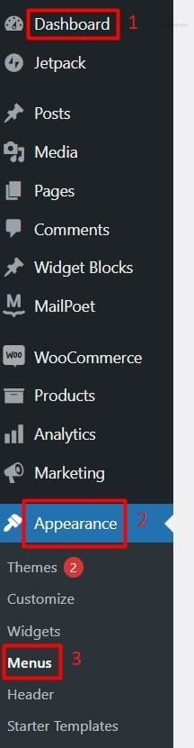 cách thêm danh mục sản phẩm vào menu wordpress